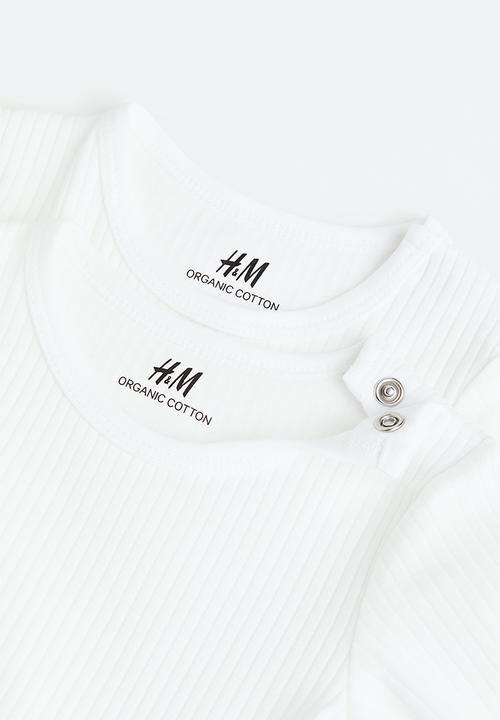 H&M - 3-Pack ribbed bodysuits - white