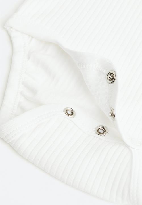 H&M - 3-Pack ribbed bodysuits - white