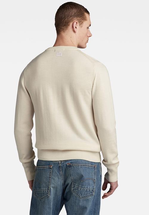 G-STAR - Premium core r knit washable merino knit - eggnog