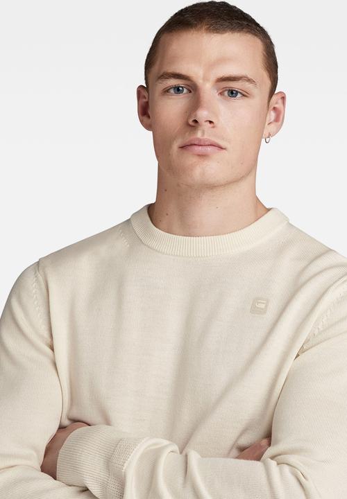 G-STAR - Premium core r knit washable merino knit - eggnog