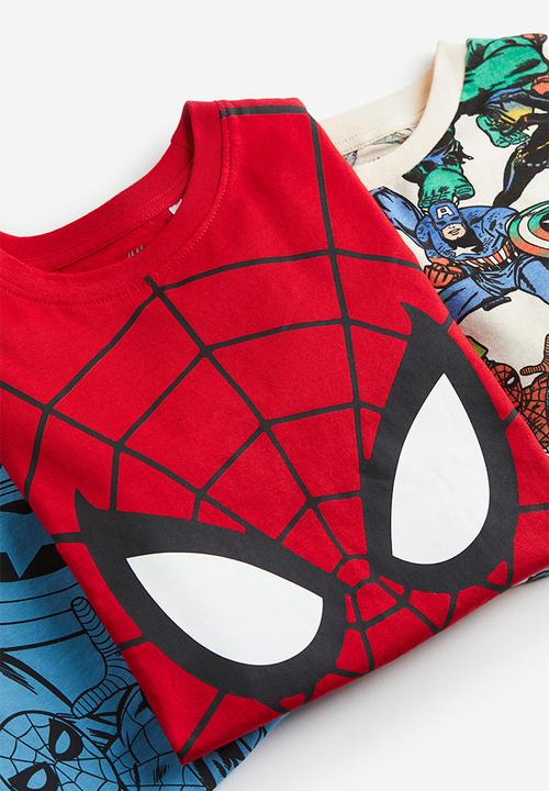 H&M - 3-Pack printed T-shirts - bright red marvel 