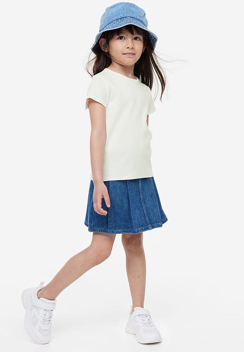 H&M - Ribbed cotton top - white