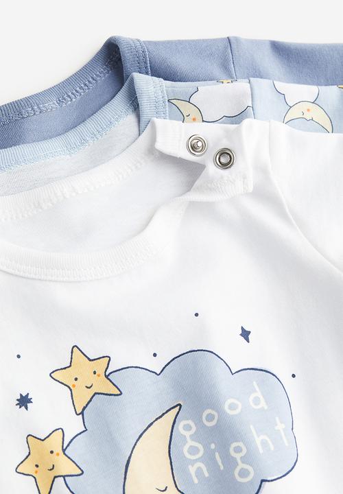 H&M - 3-Pack cotton pyjamas - light blue clouds 