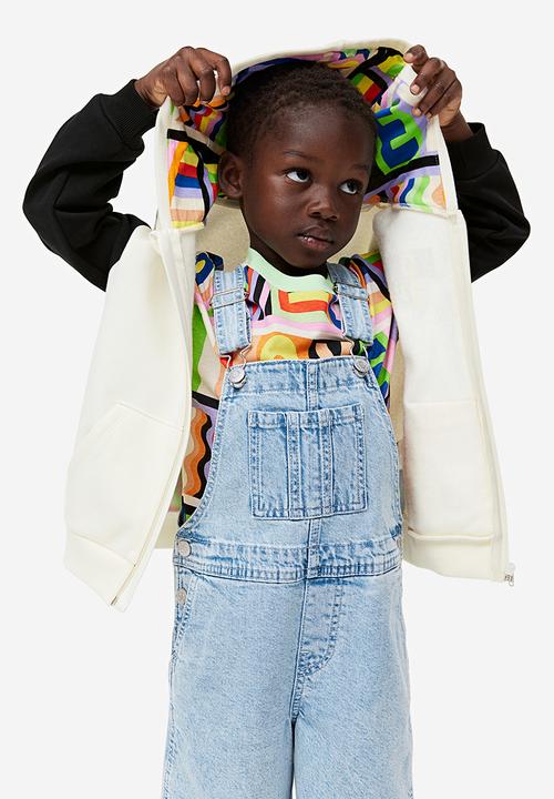 H&M - Printed zip-through hoodie - white a lovely day 