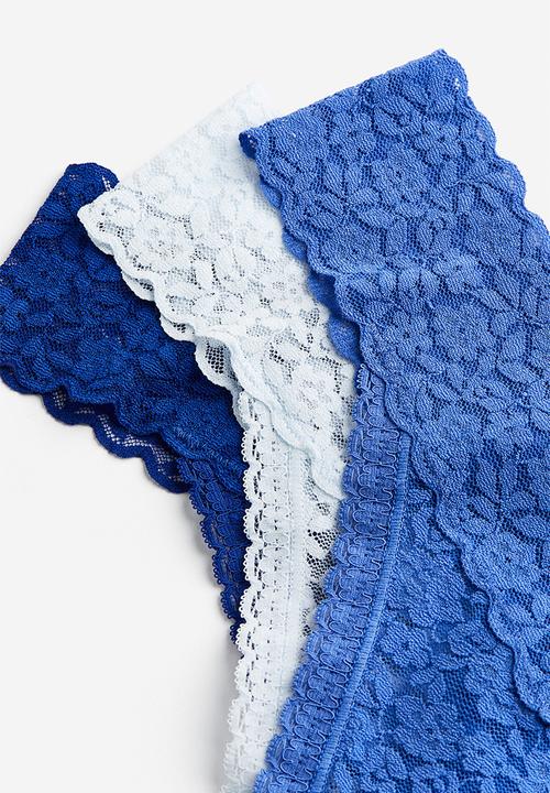 H&M - 3 Pack lace thong briefs - multi