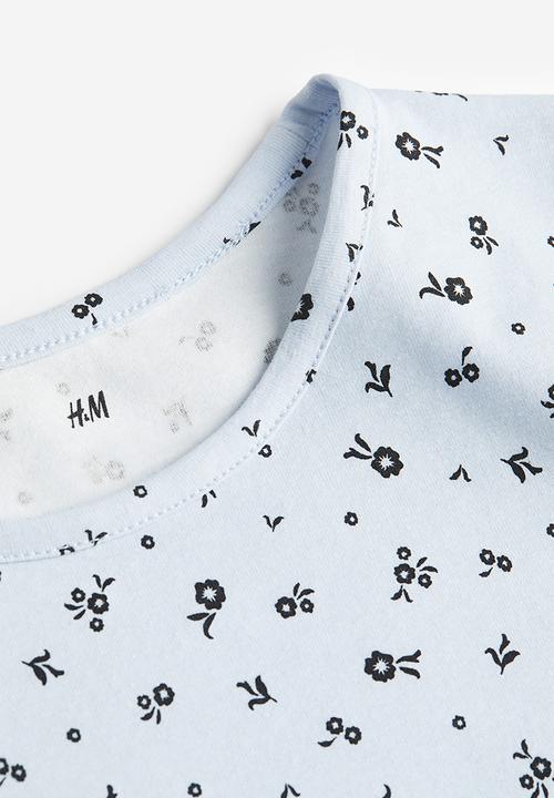 H&M - Printed t-shirt - light blue floral 