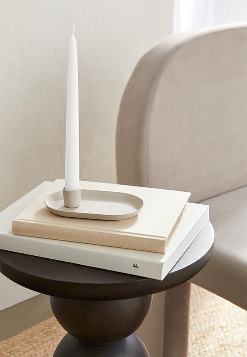 H&M - Metal candlestick - light greige