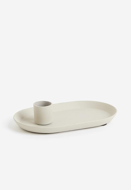 H&M - Metal candlestick - light greige