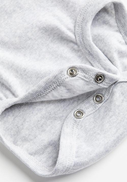 H&M - 4-Piece cotton set - light grey marl love