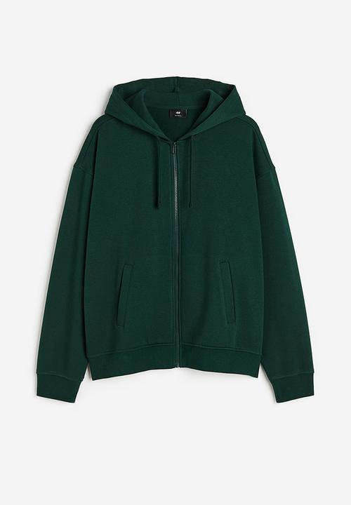 H&M - Loose fit zip-through hoodie - green