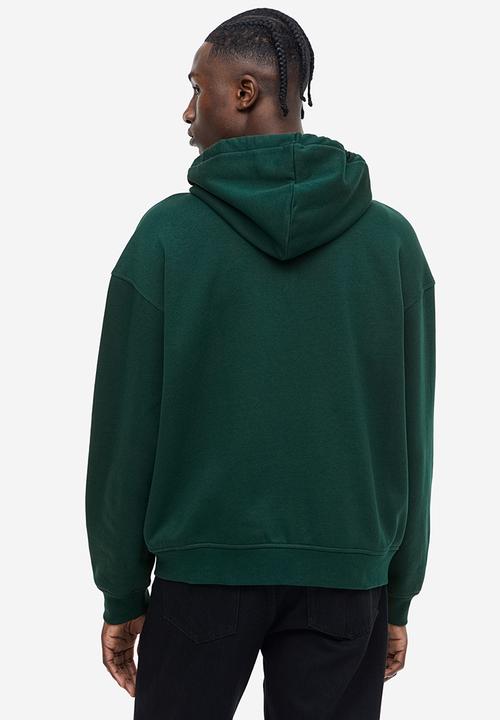 H&M - Loose fit zip-through hoodie - green