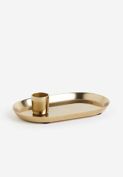 H&M - Metal candlestick - gold-coloured