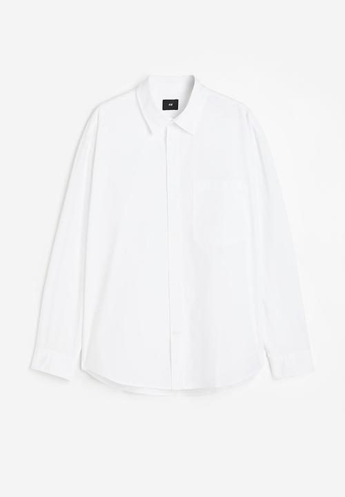 H&M - Oversized fit poplin shirt - white