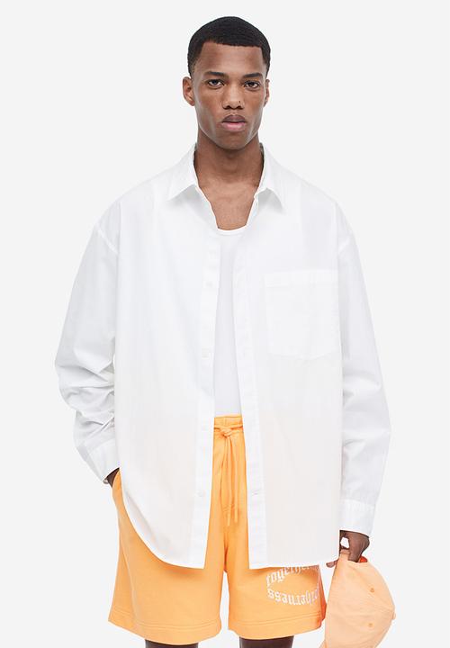 H&M - Oversized fit poplin shirt - white