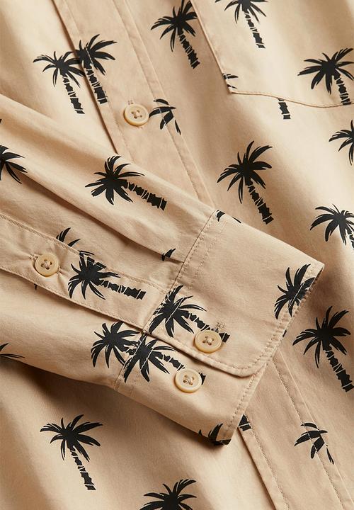 H&M - Oversized fit poplin shirt - beige