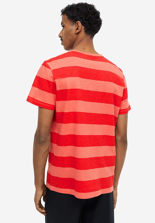 H&M - Regular fit linen-blend t-shirt - red