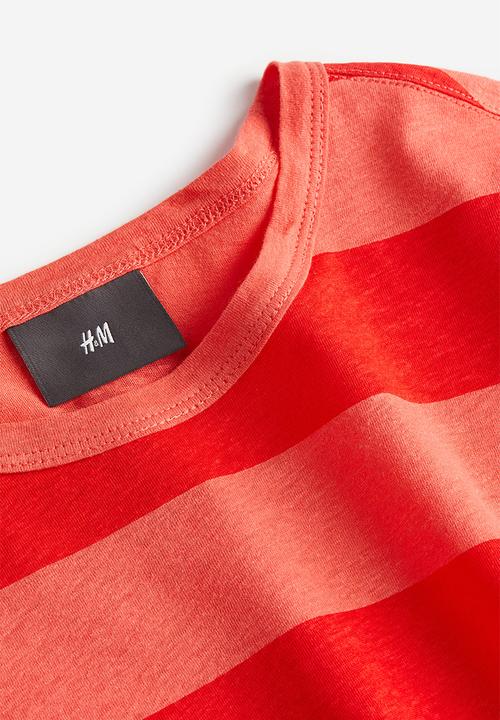 H&M - Regular fit linen-blend t-shirt - red