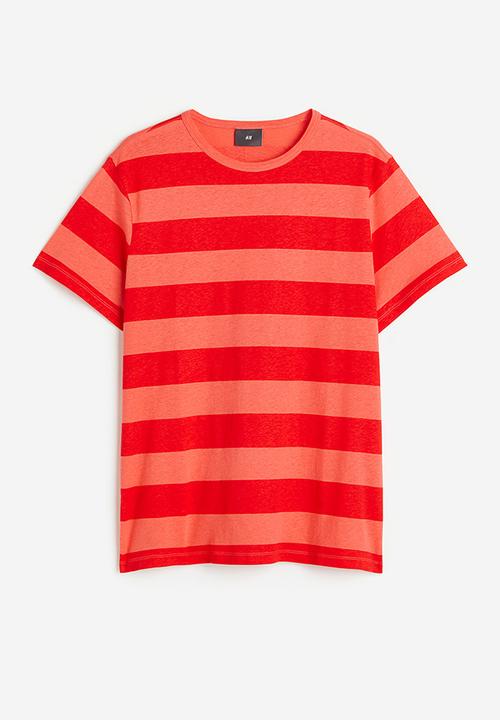 H&M - Regular fit linen-blend t-shirt - red