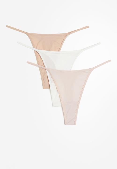 H&M - 3 Pack jersey thong briefs - multi