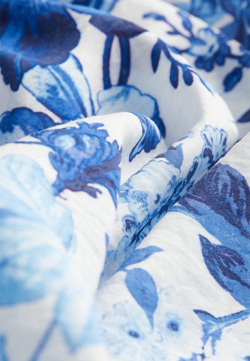 H&M - A-line dress - white blue floral