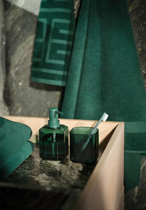 H&M - Burnout-patterned guest towel - dark green/patterned