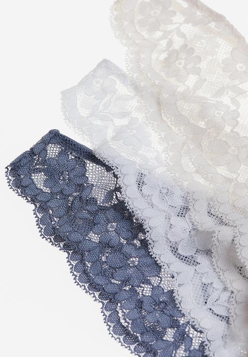 H&M - 3 Pack lace brazilian briefs - multi