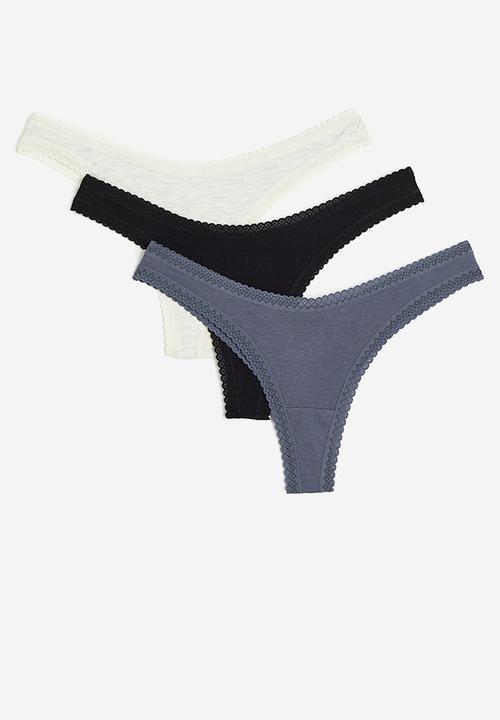 H&M - 3 Pack cotton brazilian briefs - multi