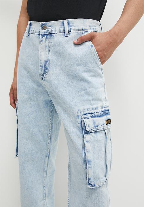 STYLE REPUBLIC - Jake Fashion baggy cargo jeans - light wash