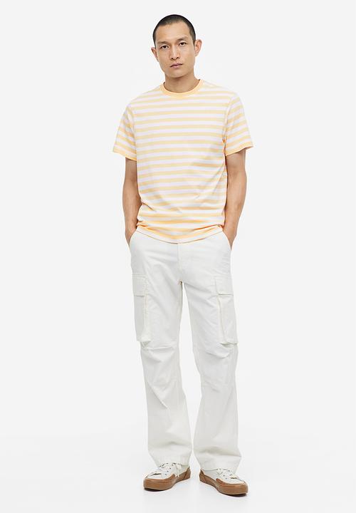 H&M - Coolmax® regular fit t-shirt - yellow & white striped
