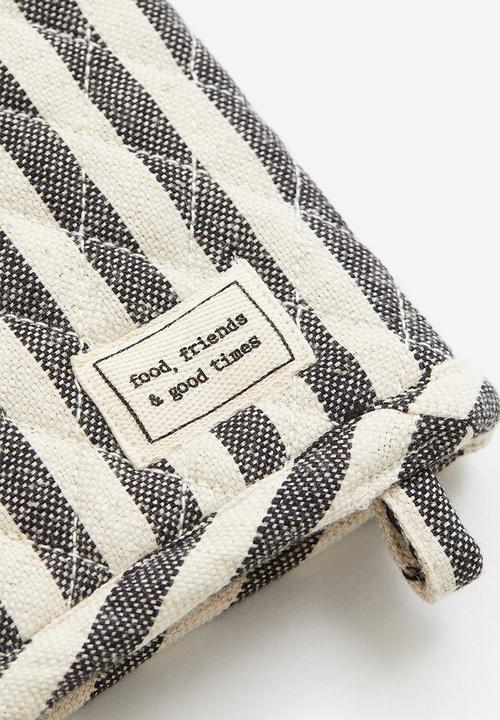 H&M - Striped oven glove  - dark grey/natural white