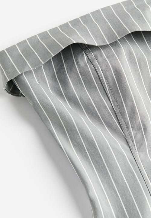 H&M - Bandeau dress - grey pinstriped