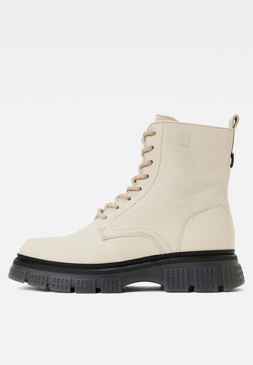 G-STAR - Radar high tumbled leather boots - dk beige