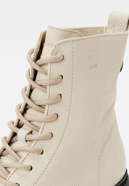 G-STAR - Radar high tumbled leather boots - dk beige