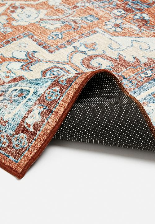 Sixth Floor - Brisbane Antique distressed Rug - Red & Blue
