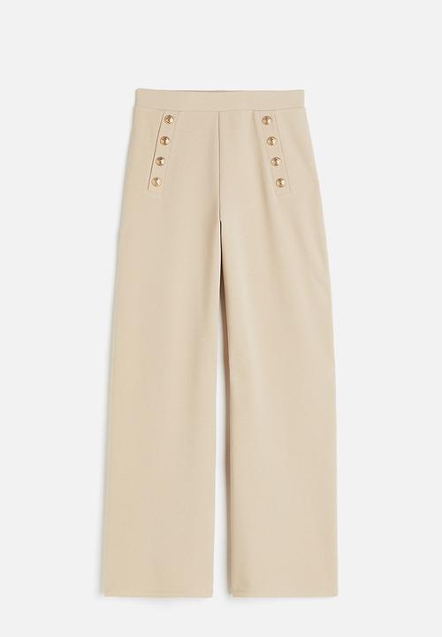 H&M - Button-front trousers - beige