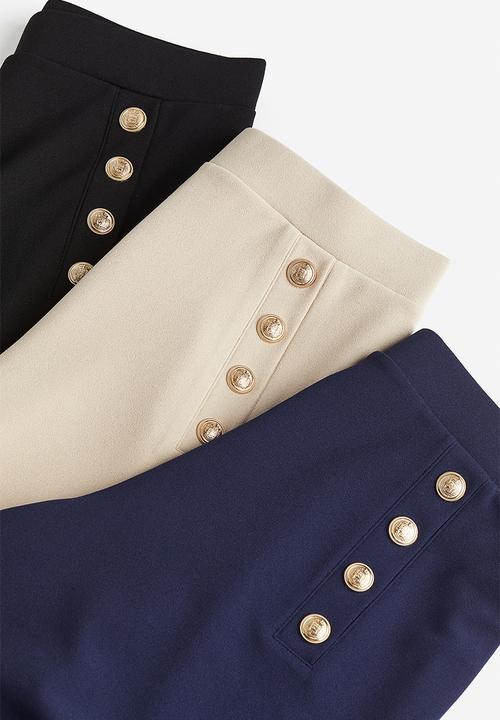 H&M - Button-front trousers - beige