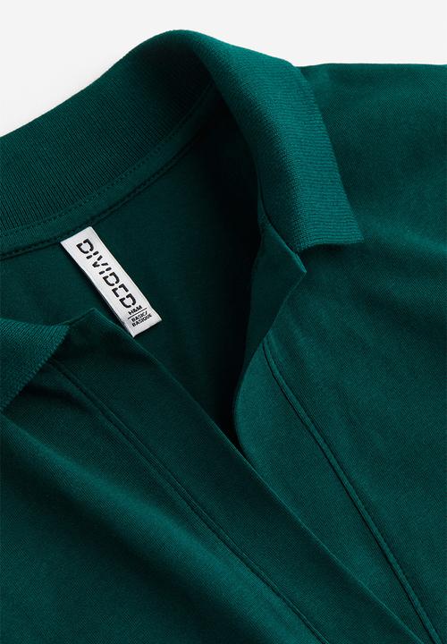 H&M - Collared cropped top - dark green