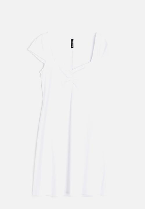 H&M - Cap-sleeved jersey dress - white