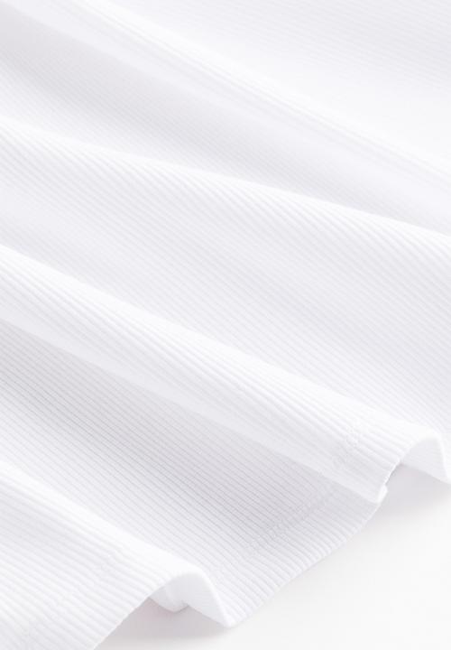 H&M - Cap-sleeved jersey dress - white