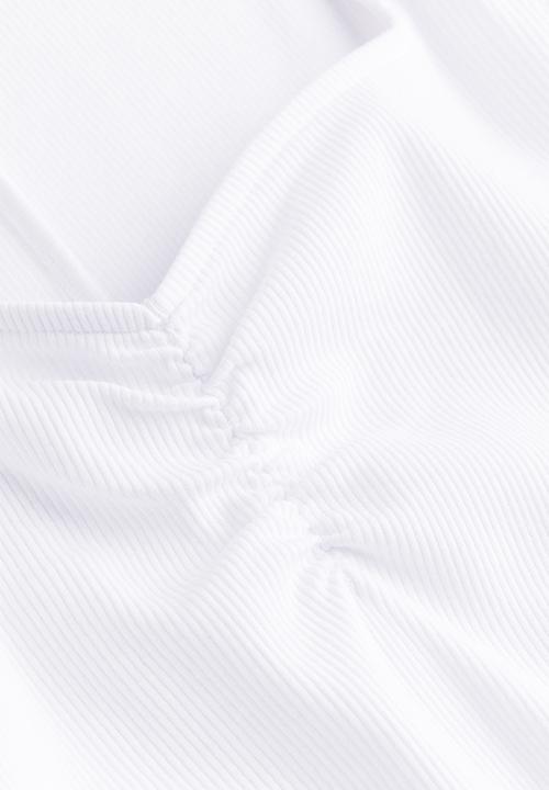 H&M - Cap-sleeved jersey dress - white