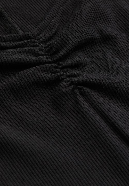 H&M - Cap-sleeved jersey dress - black