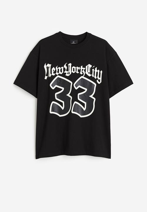 H&M - Relaxed fit printed t-shirt - black/new york