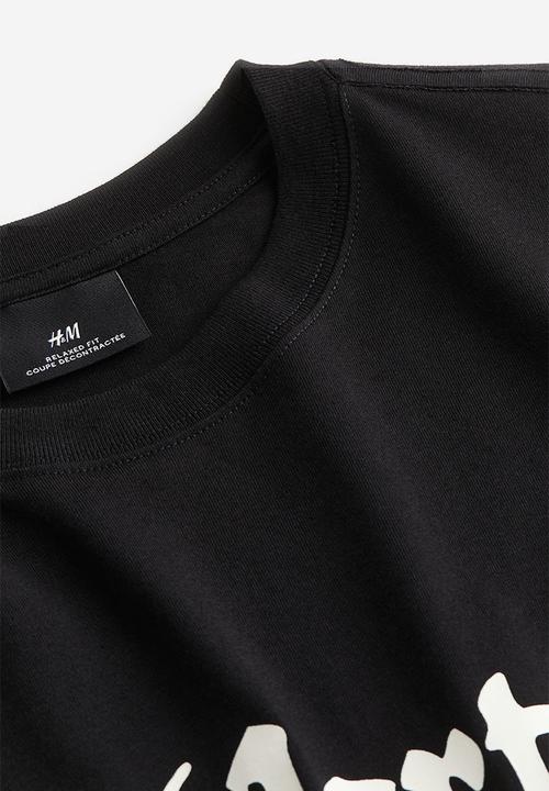 H&M - Relaxed fit printed t-shirt - black/new york