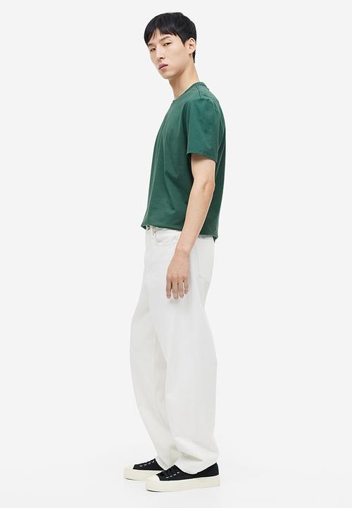 H&M - Slim fit pima cotton t-shirt - dark green
