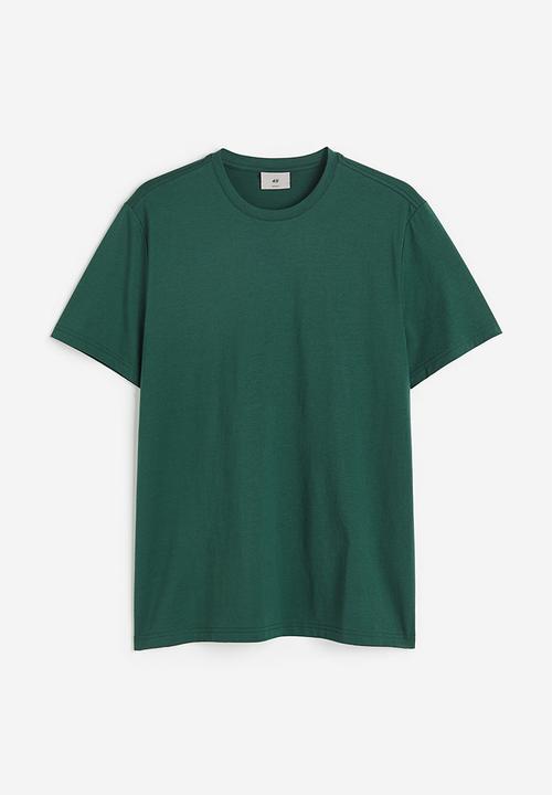 H&M - Slim fit pima cotton t-shirt - dark green