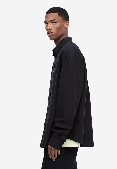 H&M - Relaxed fit poplin shirt - black