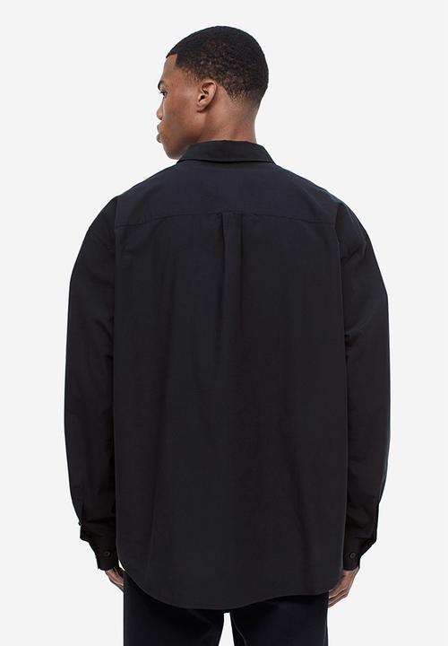 H&M - Relaxed fit poplin shirt - black