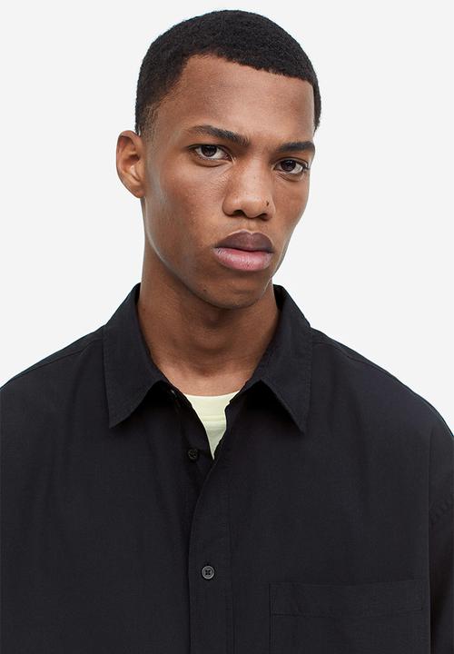 H&M - Relaxed fit poplin shirt - black
