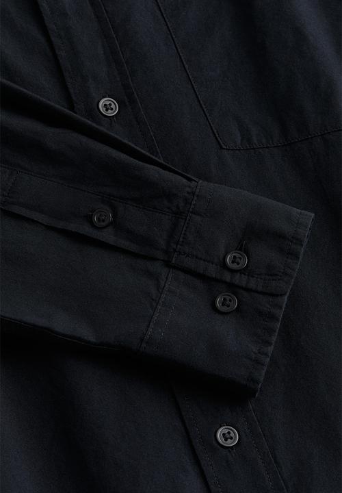 H&M - Relaxed fit poplin shirt - black