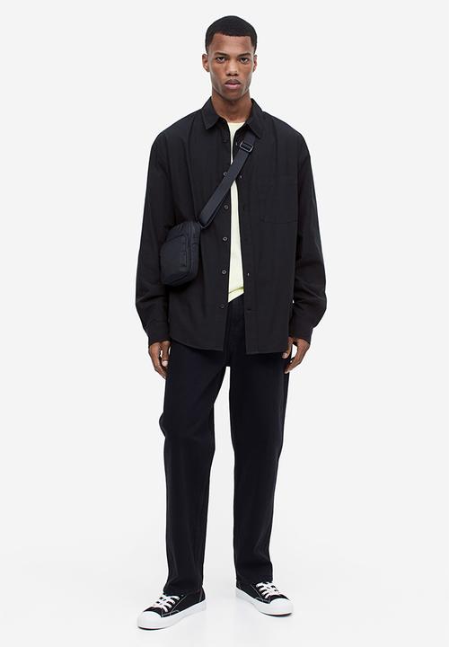 H&M - Relaxed fit poplin shirt - black